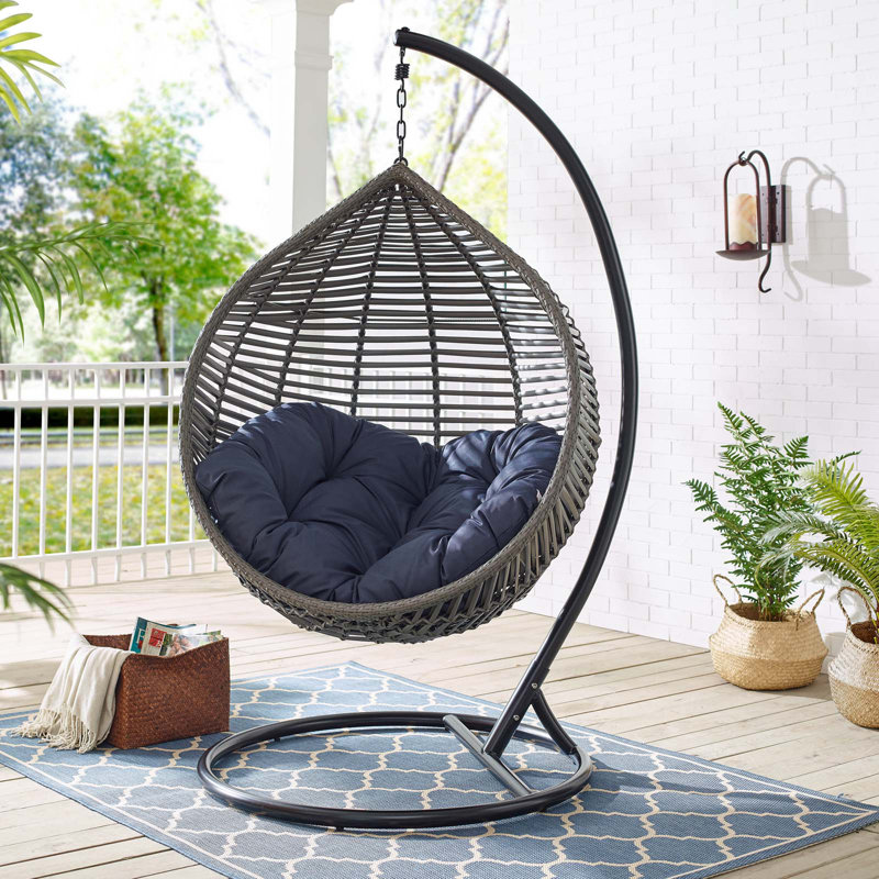 Bungalow Rose Chenery Teardrop Outdoor Swing Chair with Stand & Reviews
